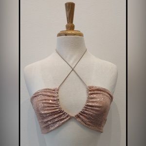 Olivaceous Sequin Bralette Top